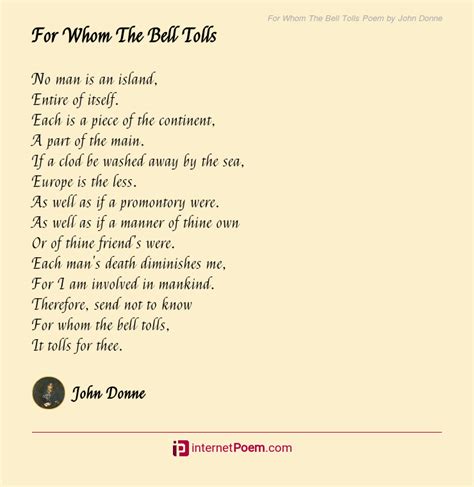 from whom the bell tolls lyrics|for whom the bell tolls poem.